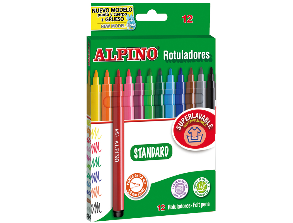 ALPINO ROTULADORES COLORES 12U