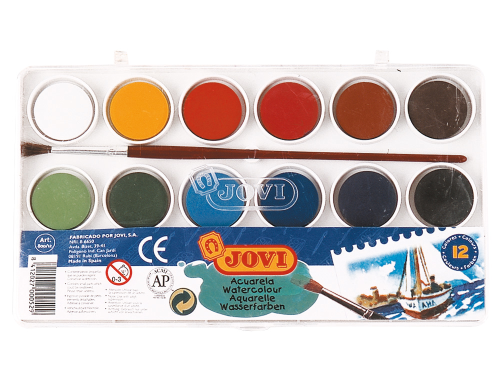 JOVI ACUARELAS 12U + PINCEL