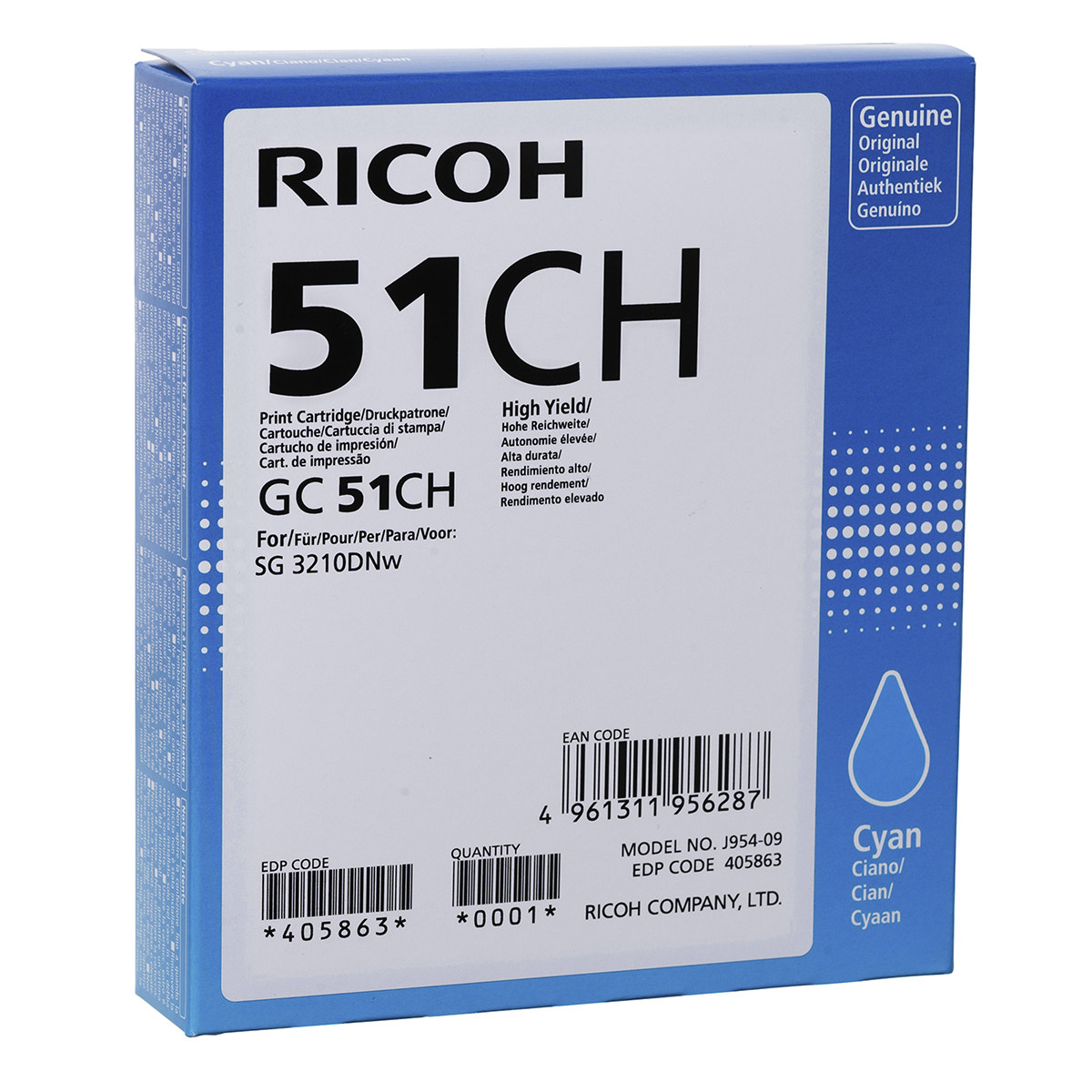 RICOH TINTA CIAN 51CH 405863