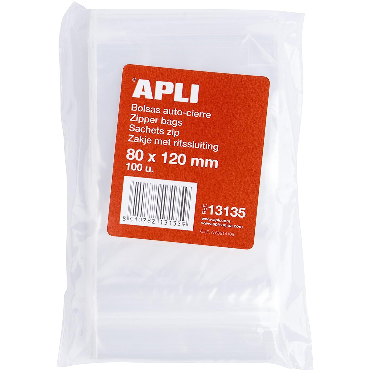 APLI 100 BOLSAS CIERRE 80X120