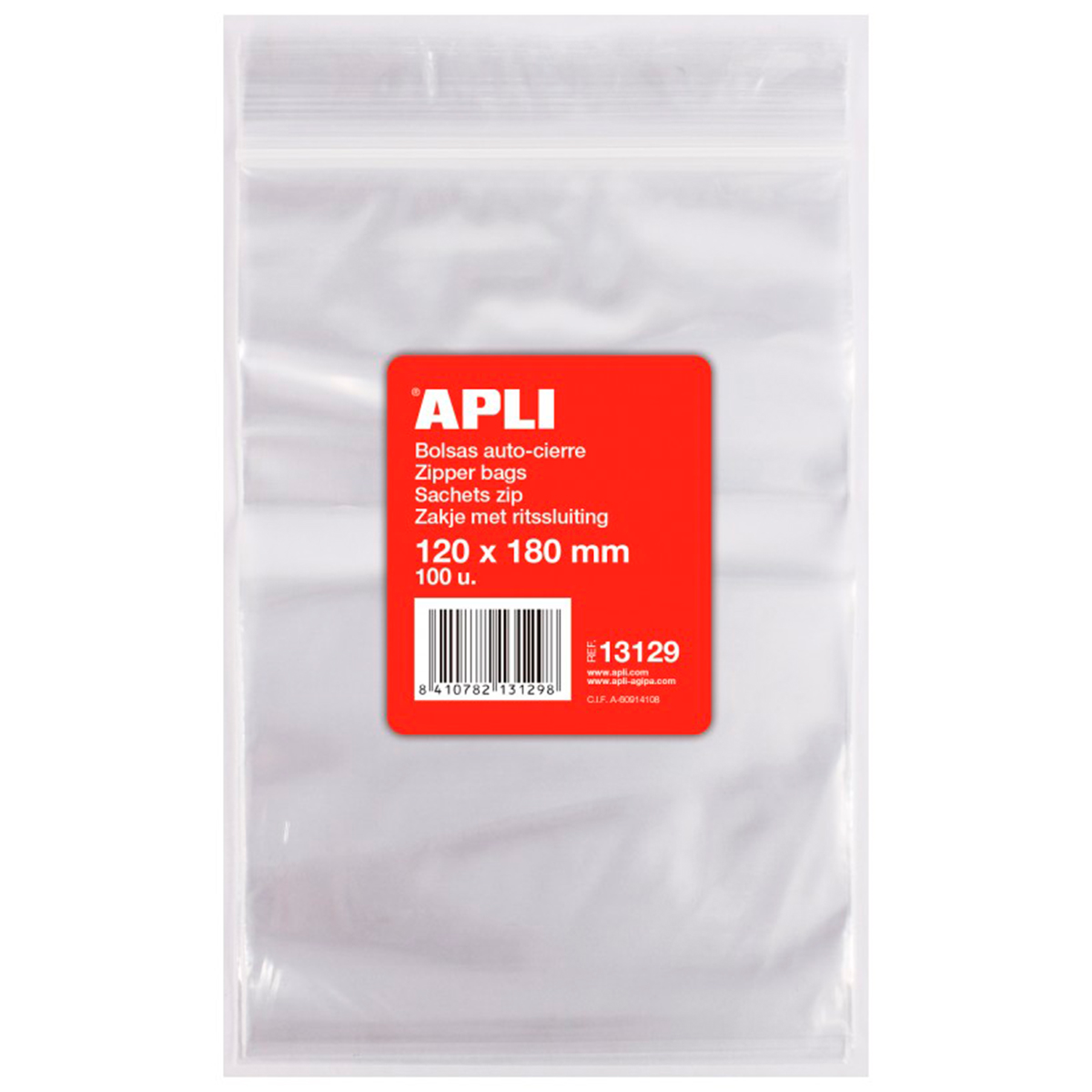 APLI 100 BOLSAS CIERRE 120X180