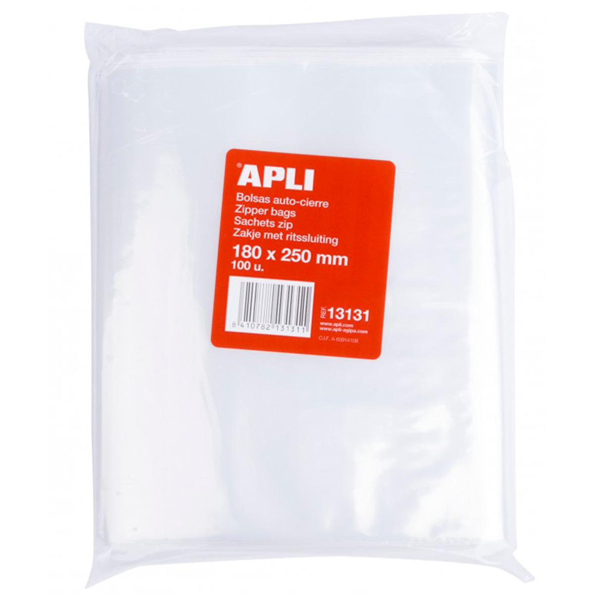 APLI 100 BOLSAS CIERRE 180X250