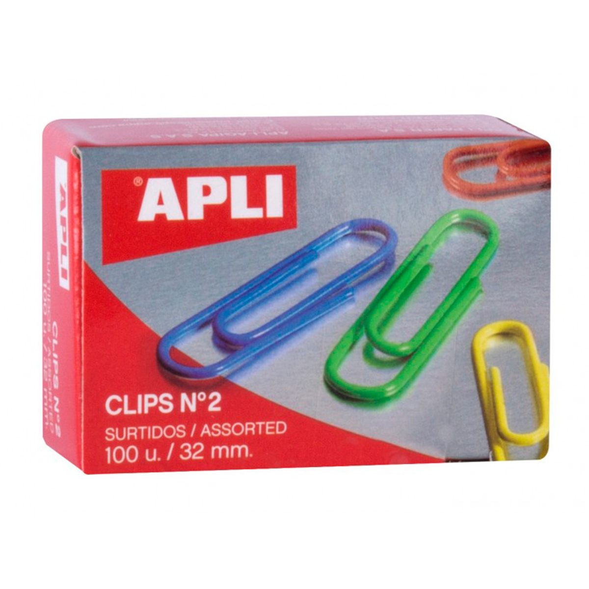 APLI CLIP COLORE N2 32MM 100U