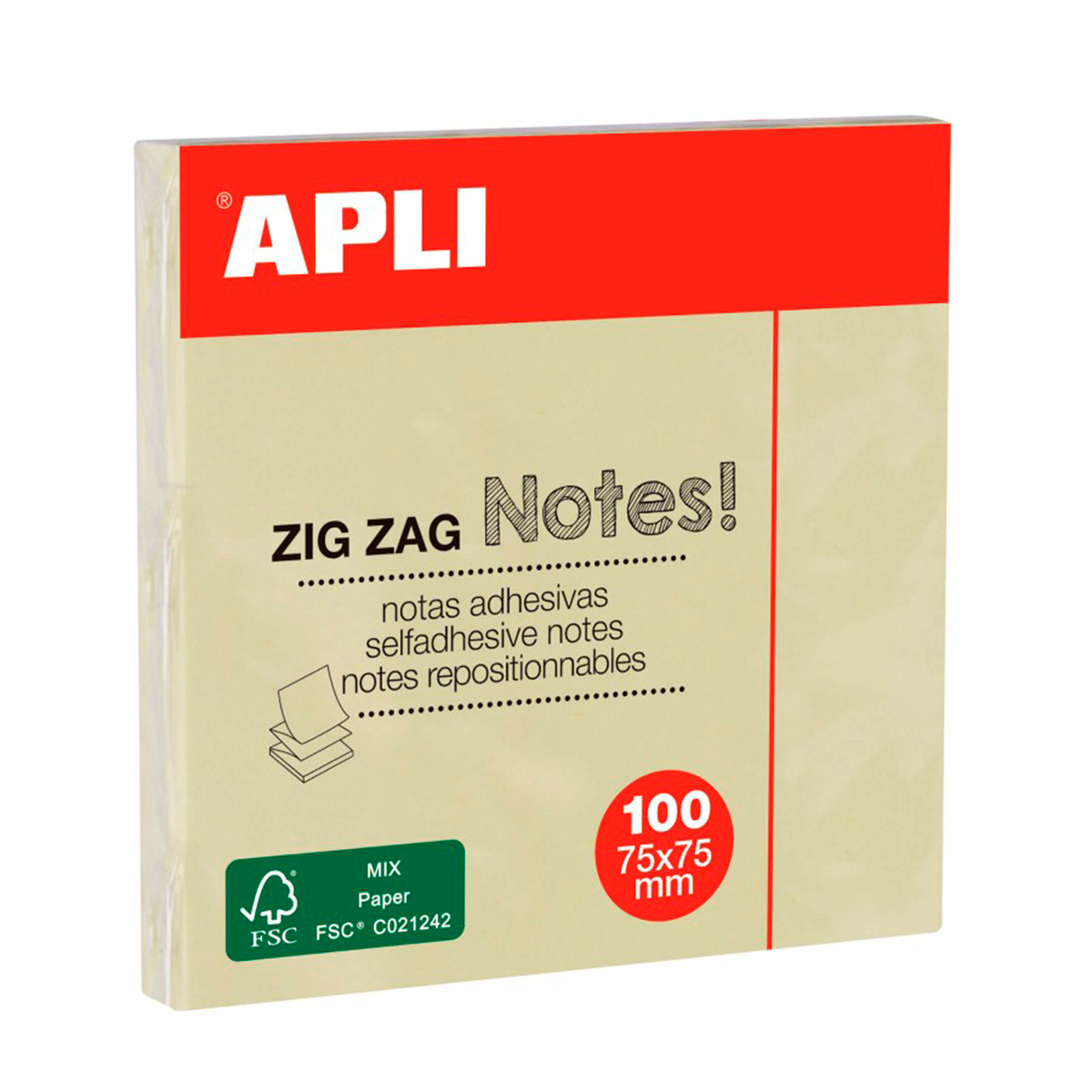 APLI NOTAS ZIGZAG 75X75 100U