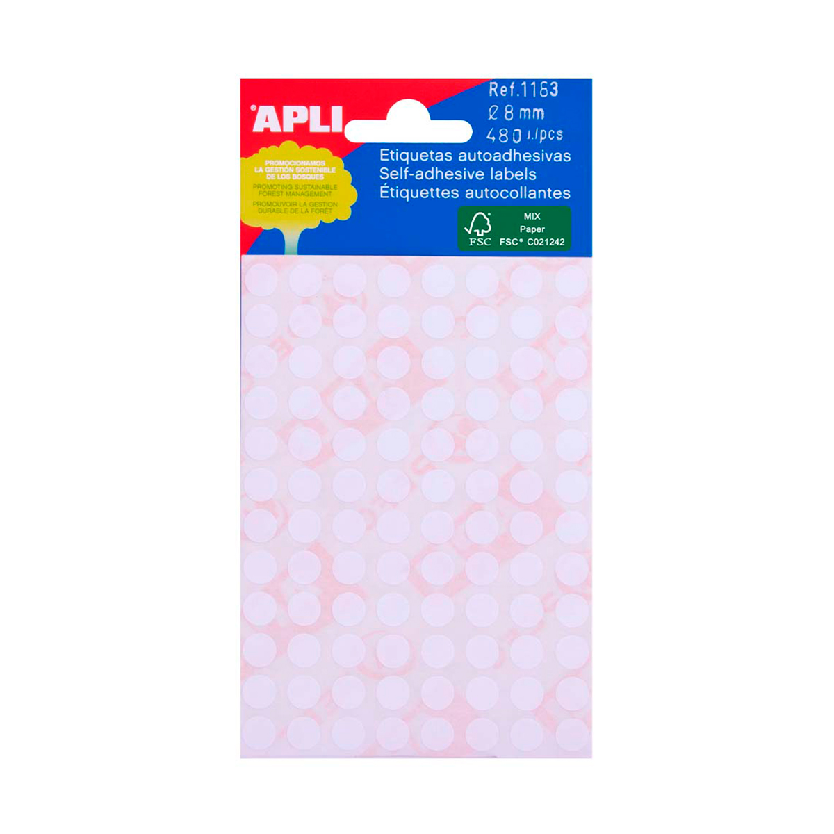 APLI ETIQUETAS 5H  8.0MM BLAN