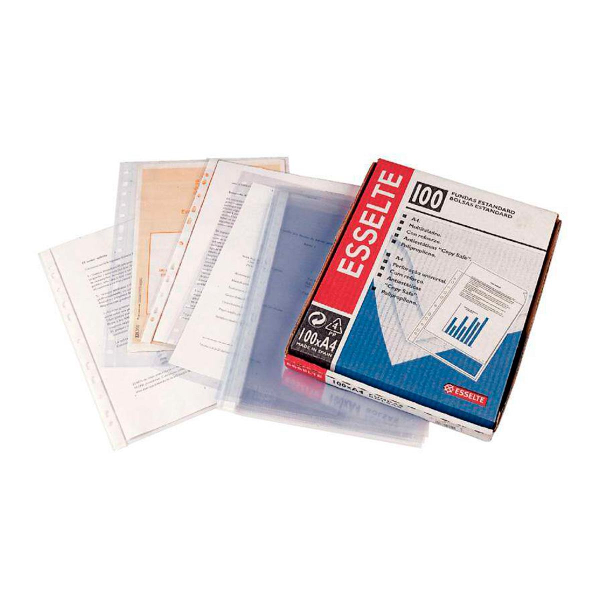 ESSELTE FUNDAS 100U A4 TRANS