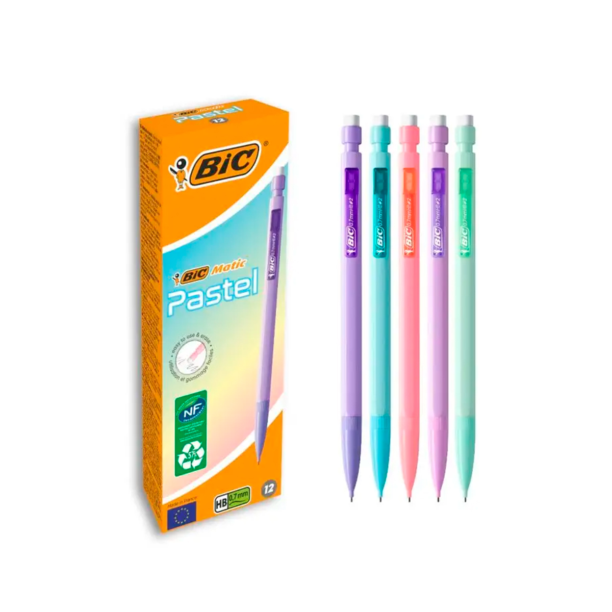 BIC PORTAMINAS GOMA HB 0.7 12U