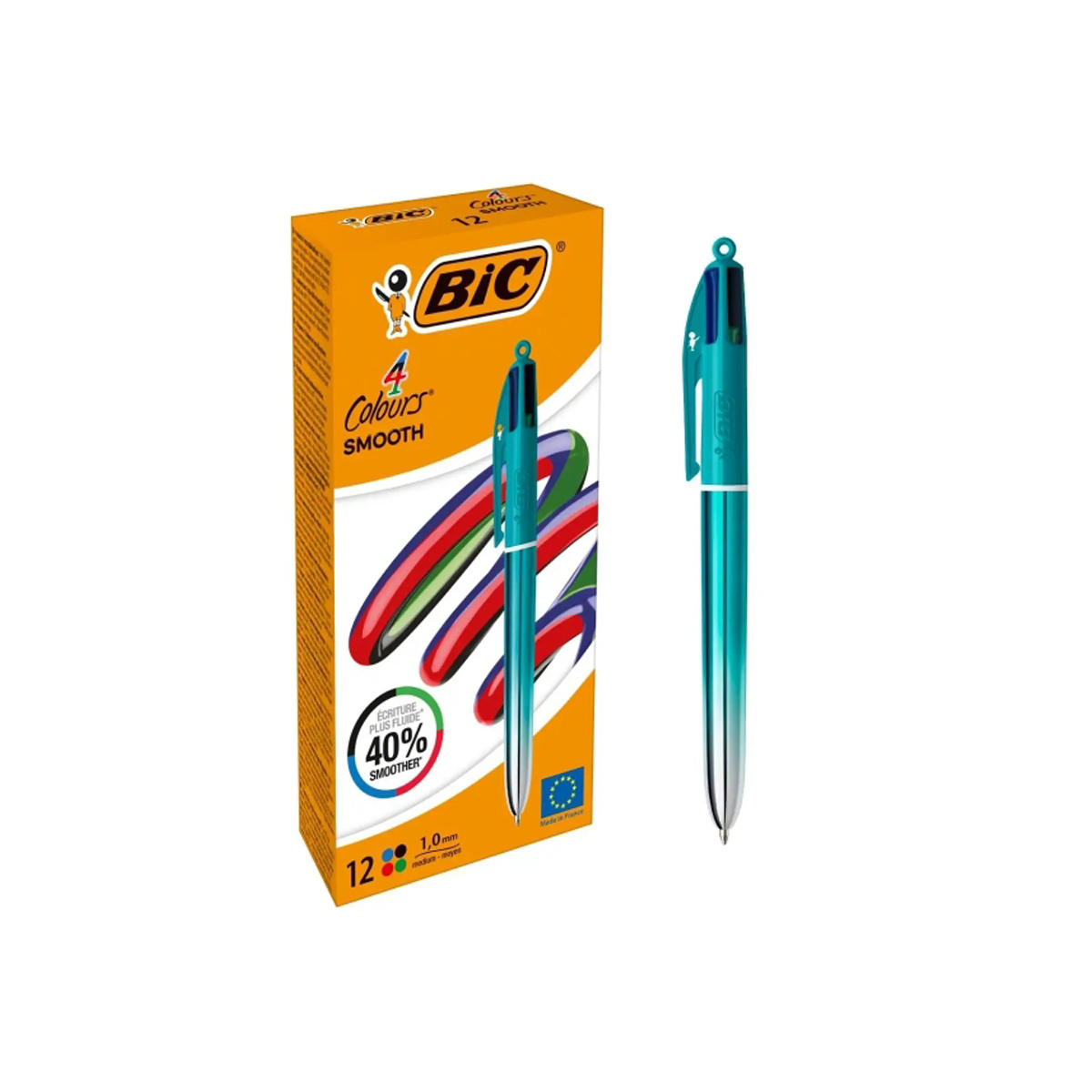 BIC 4 COLOURS SMOOTH BOLI 12U