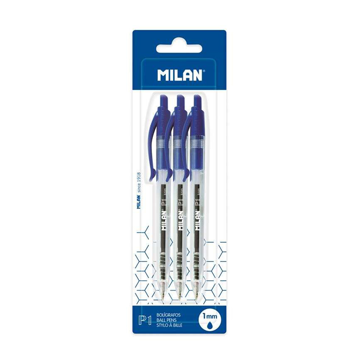 MILAN P1 BOLI 1MM AZUL 3U