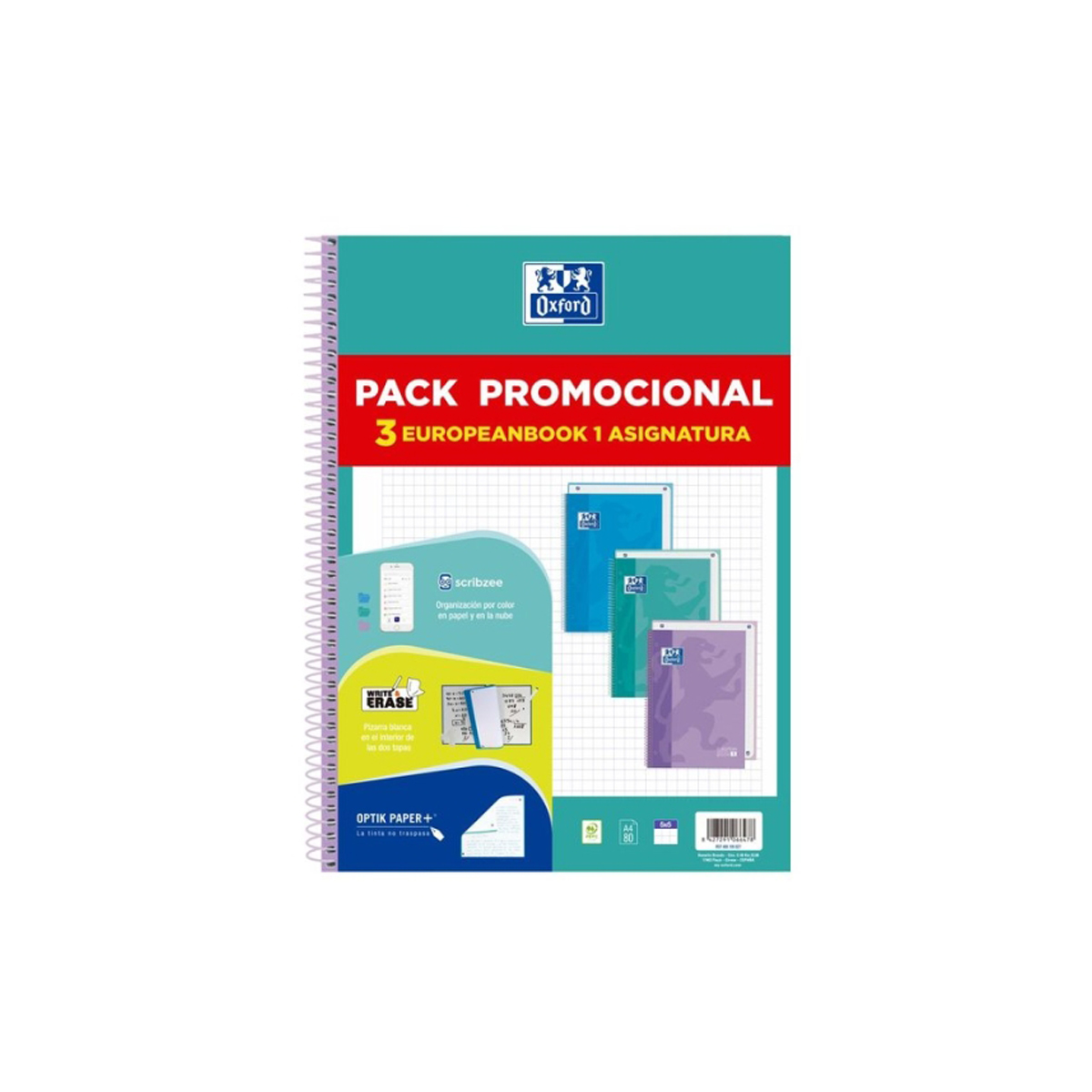 OXFORD CUADERNO A4+ 5X5 80H 3U