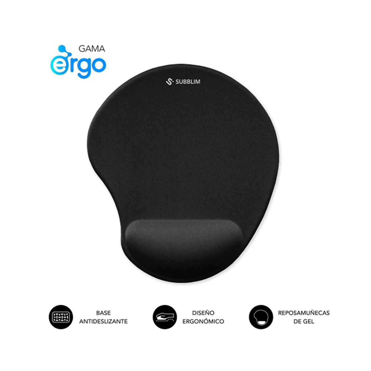 SUBBLIM ALFOMBRILLA ERGO NEGRO