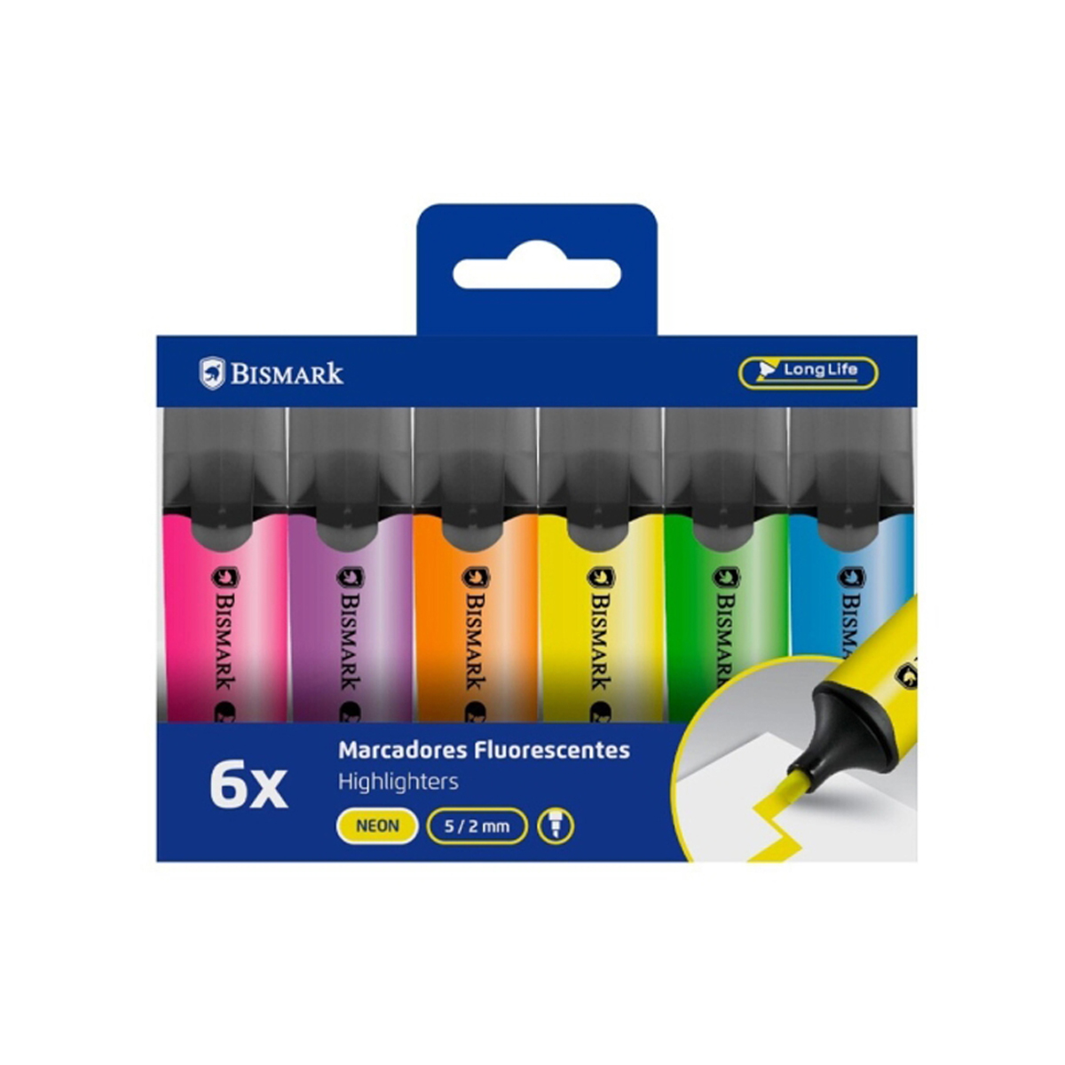 BISMARK MARCADOR 2-5MM NEON 6U