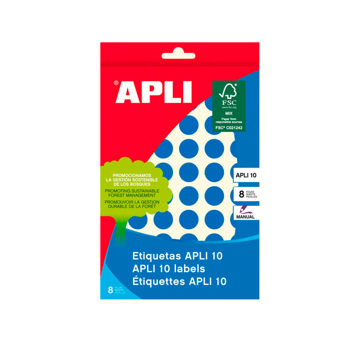 APLI ETIQUETA AZUL 13MM