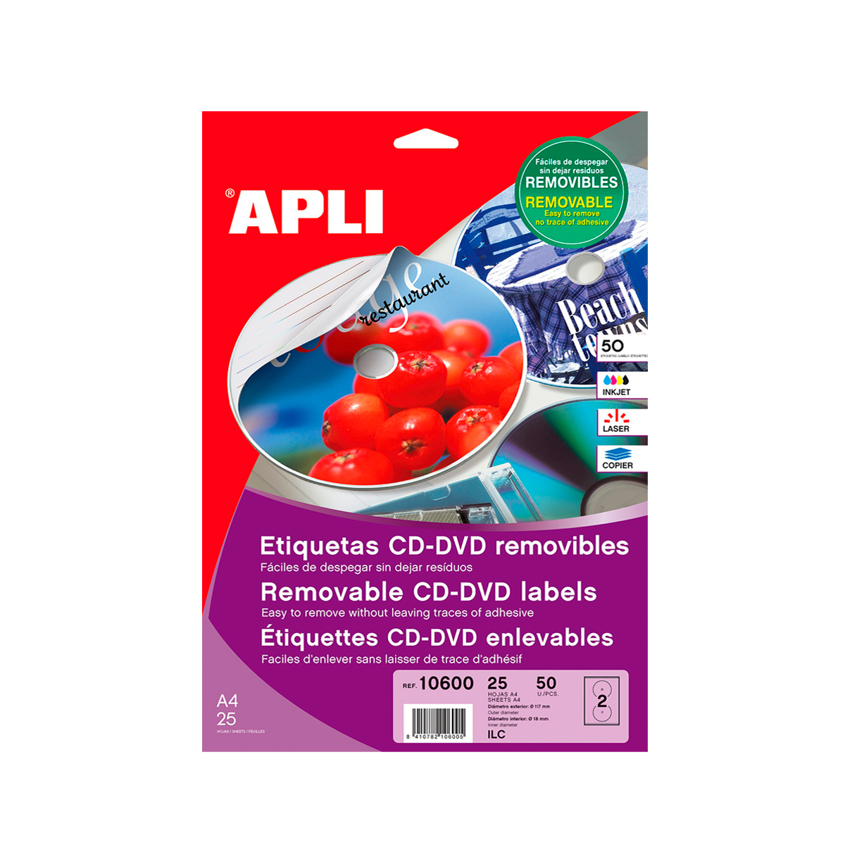 APLI ETIQUETA CD 117MM  50U