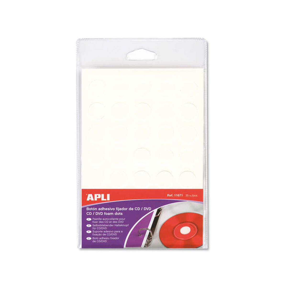 APLI ETIQUETA CD PERMANEN 15MM