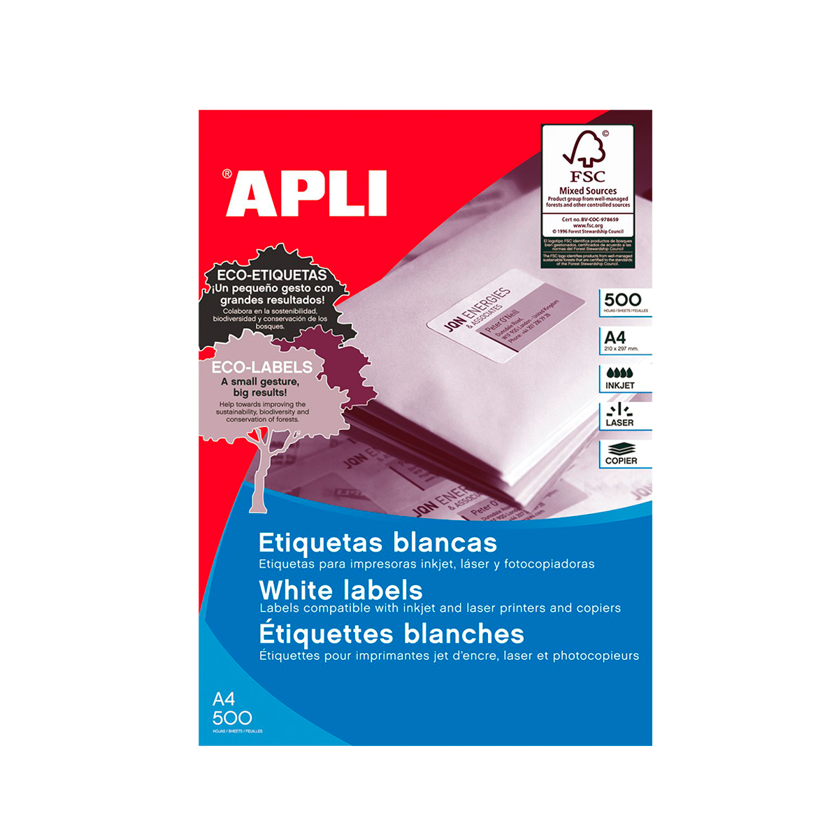 APLI ETIQUETA C.RECT 64 6X33 8