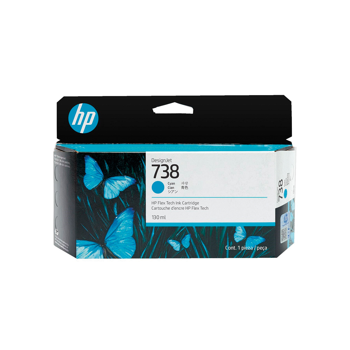 HP TINTA CIAN 738 498N5A