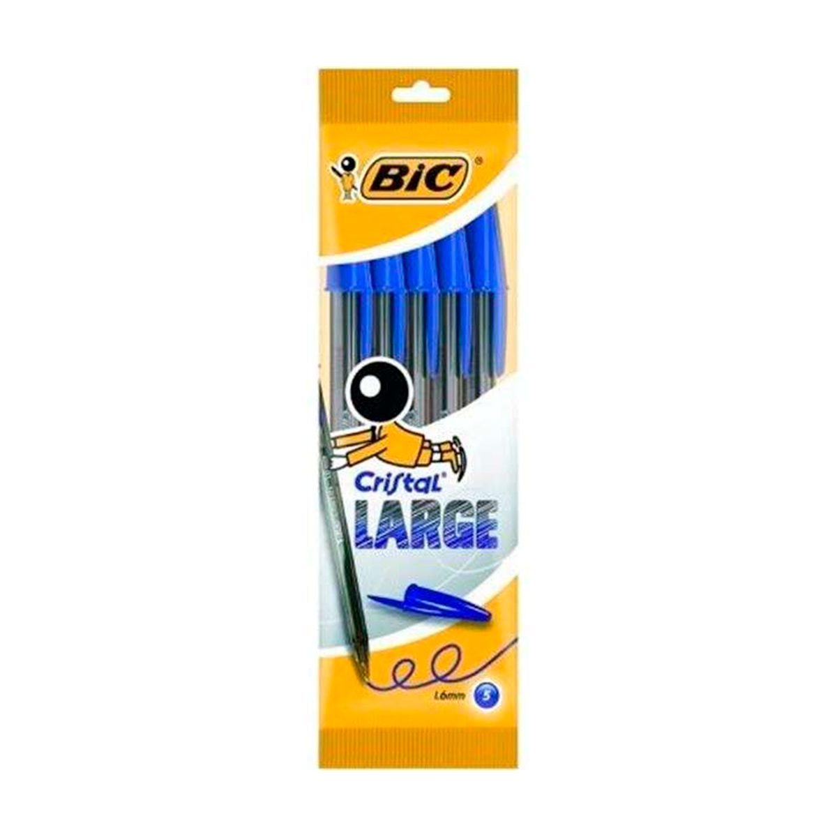 BIC BOLI 5U CRISTAL LARGE AZUL