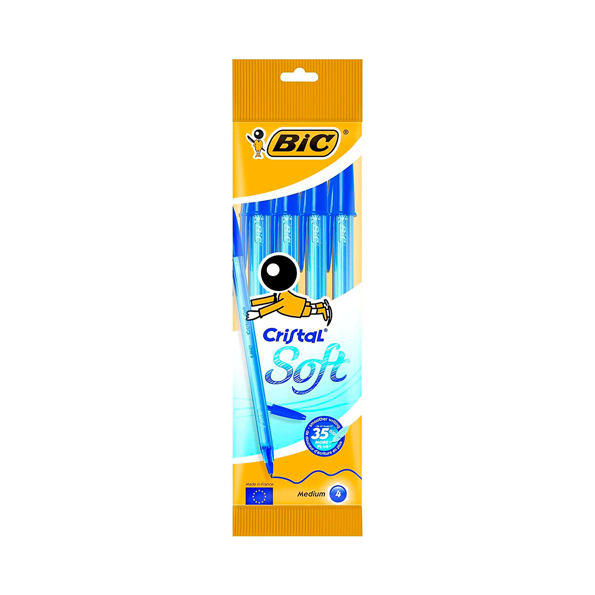 BIC BOLI 4U CRISTAL SOFT AZUL