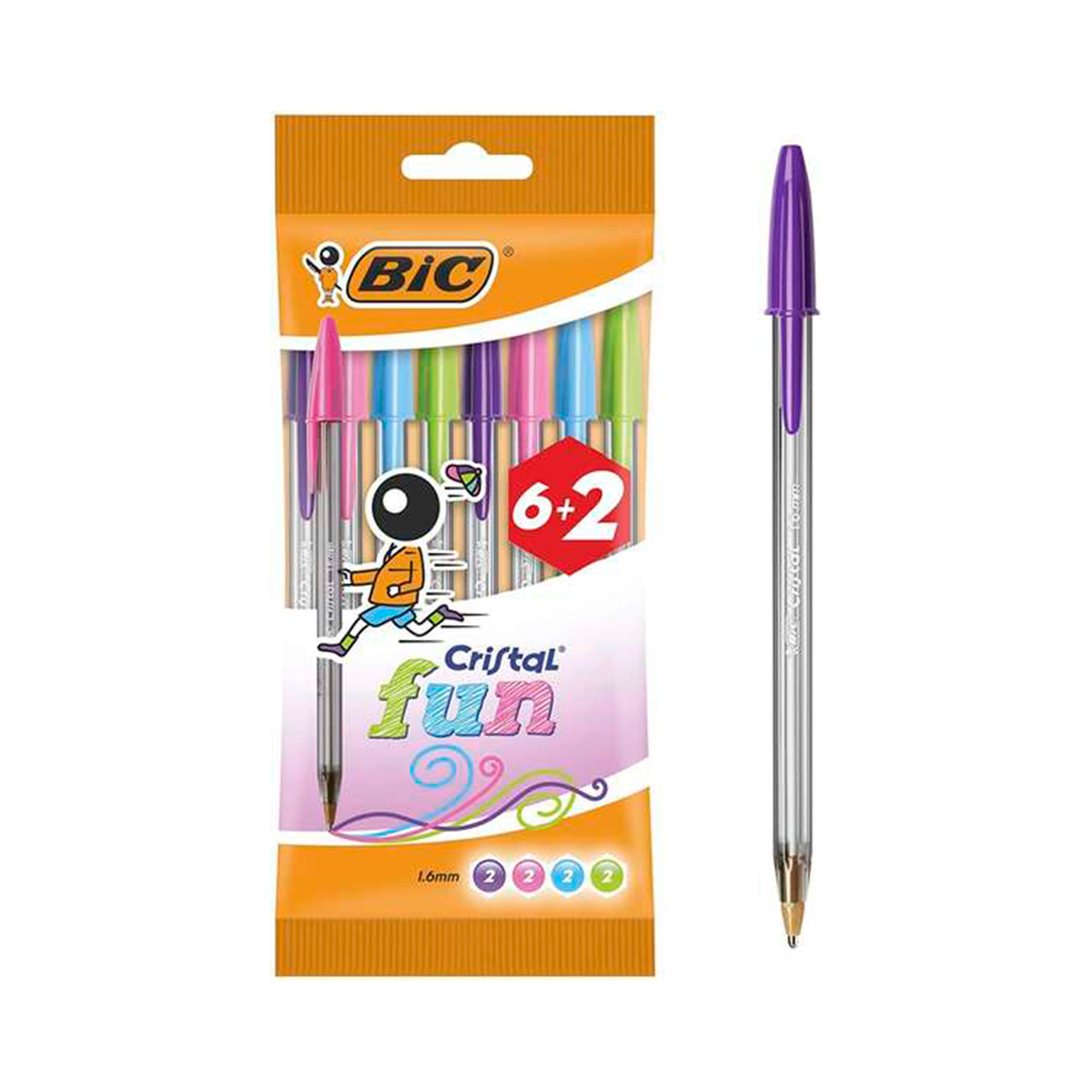 BIC BOLI 8U CRISTAL FUN SURTID