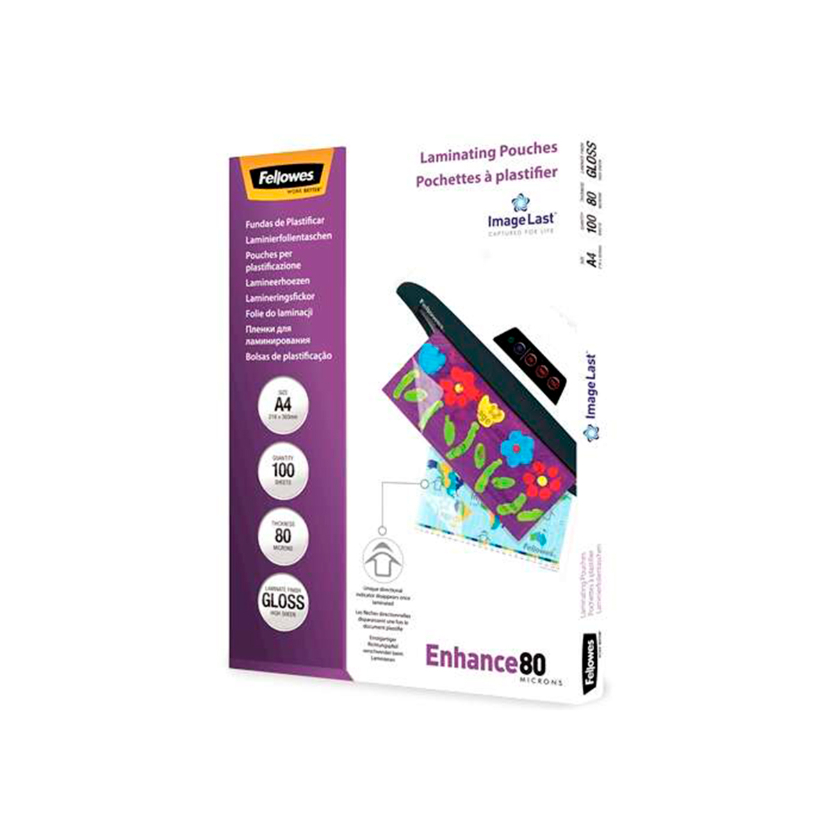 FELLOWES FUNDAS 100U A4 80MICR