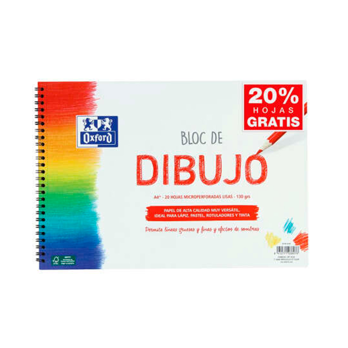 OXFORD BLOC DIBUJO A4+20h LISO