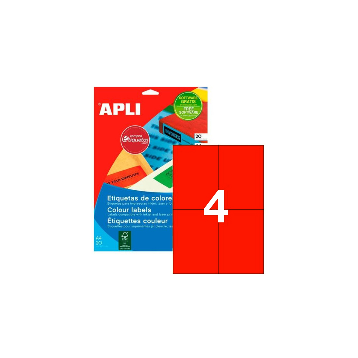 APLI ETIQUETA C.RECT 105X148MM