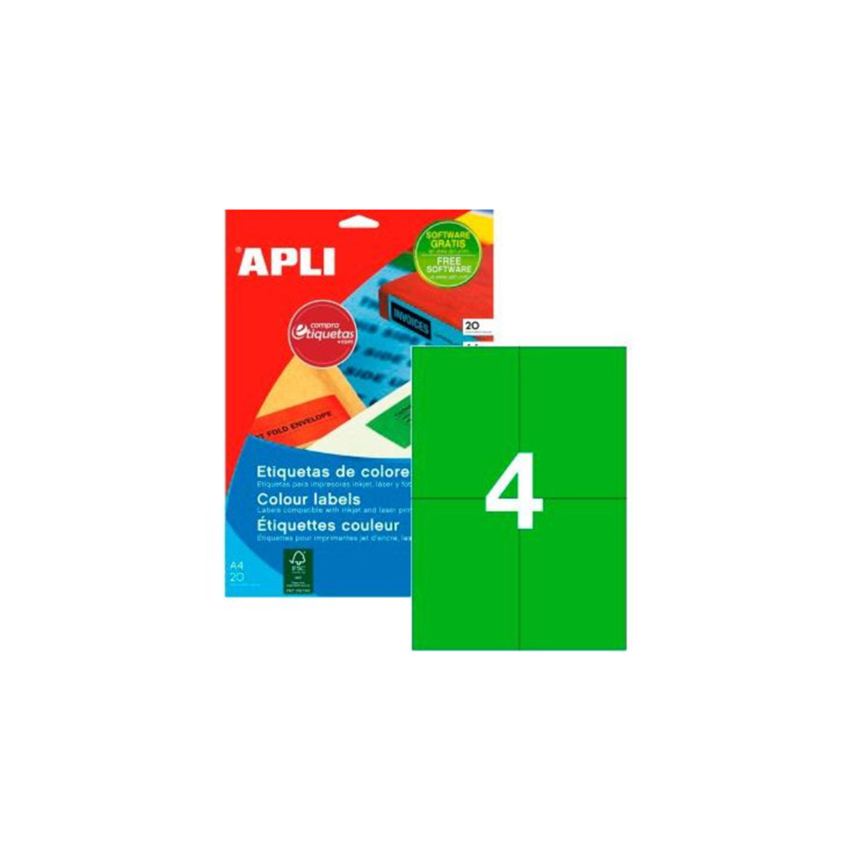 APLI ETIQUETA C.RECT 105X148MM