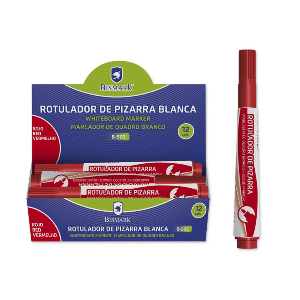 BISMARK PIZARRA 3MM ROJO 12U