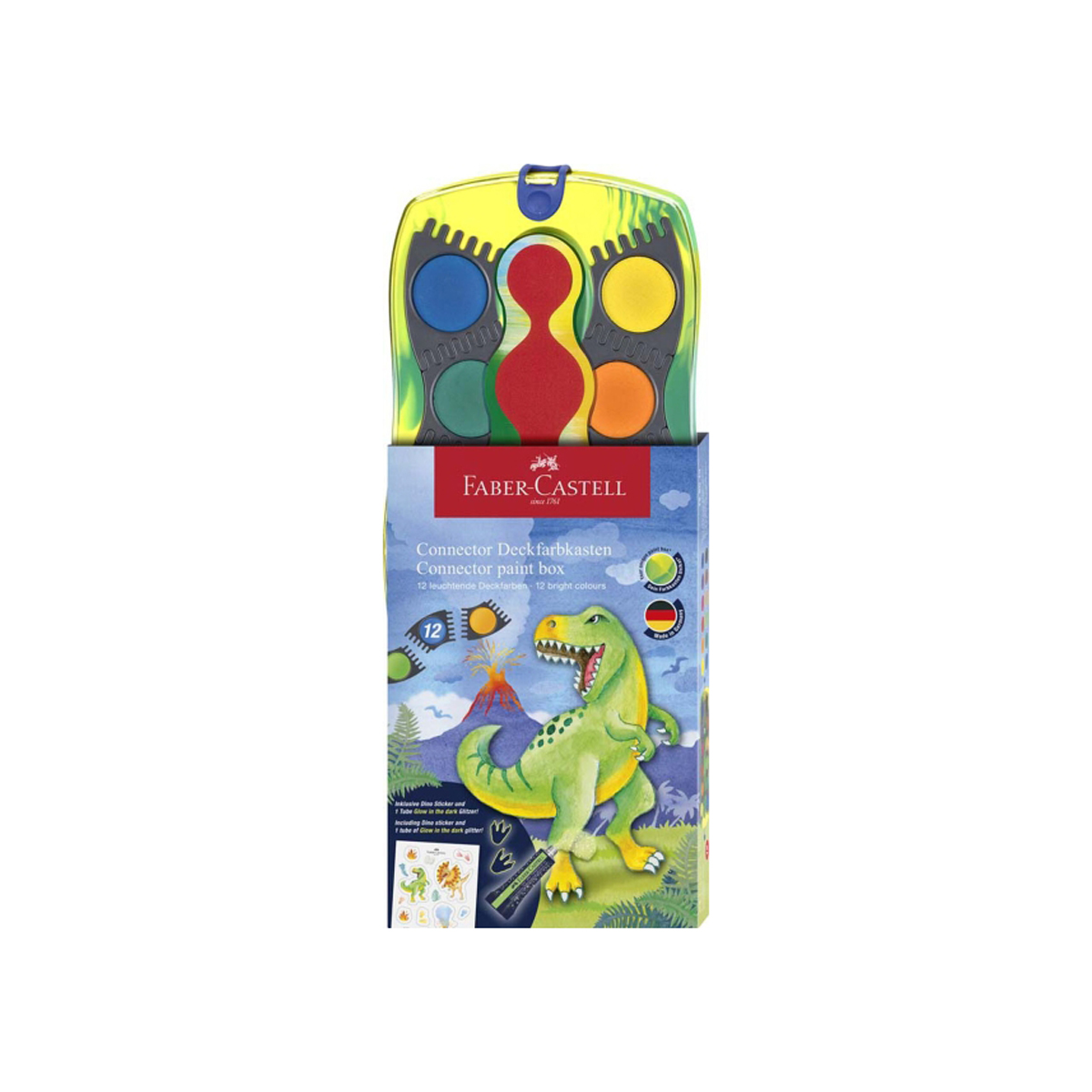 FABER ACUARELAS 12U DINOSAURIO