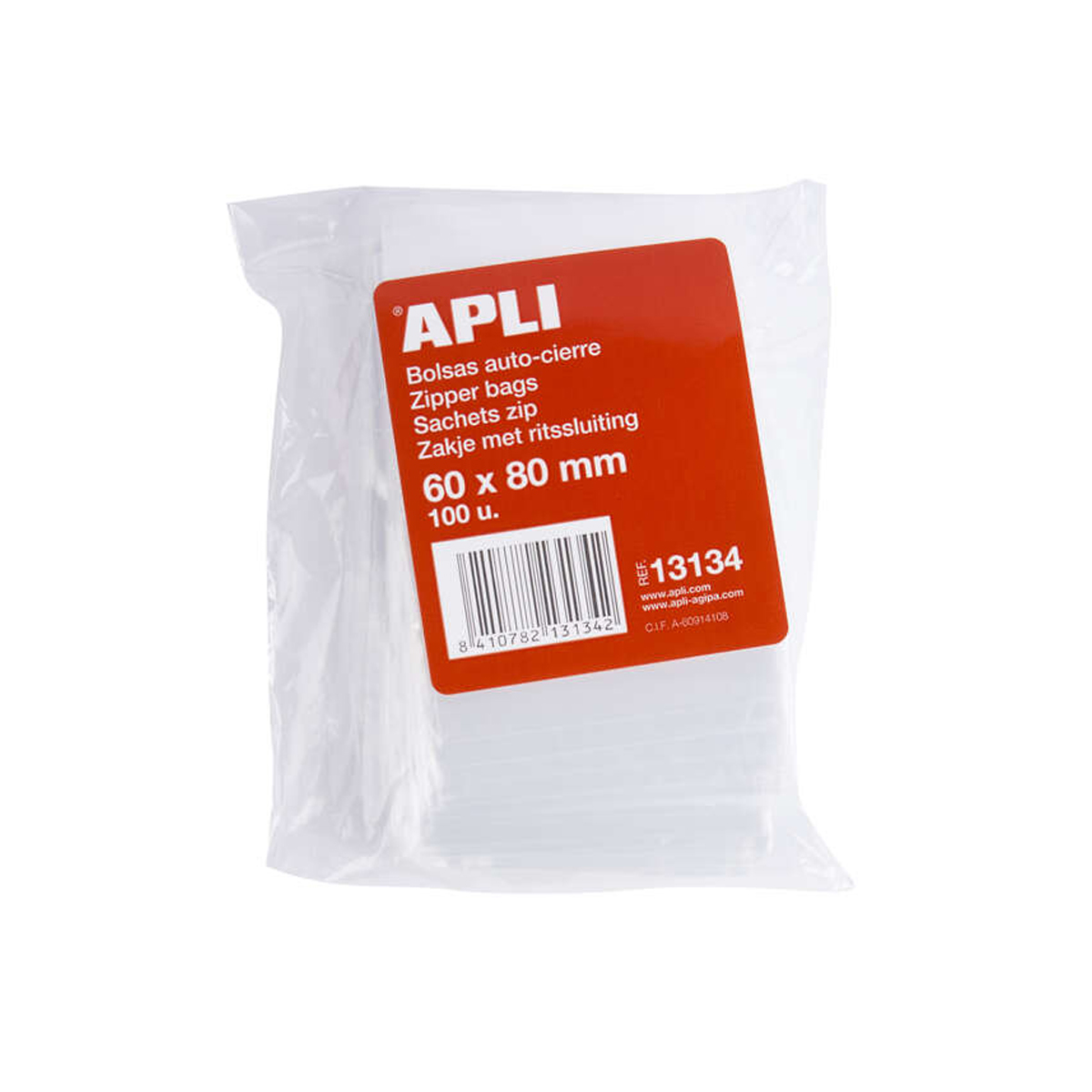 APLI BOLSA ZIP 6X8CM 100U
