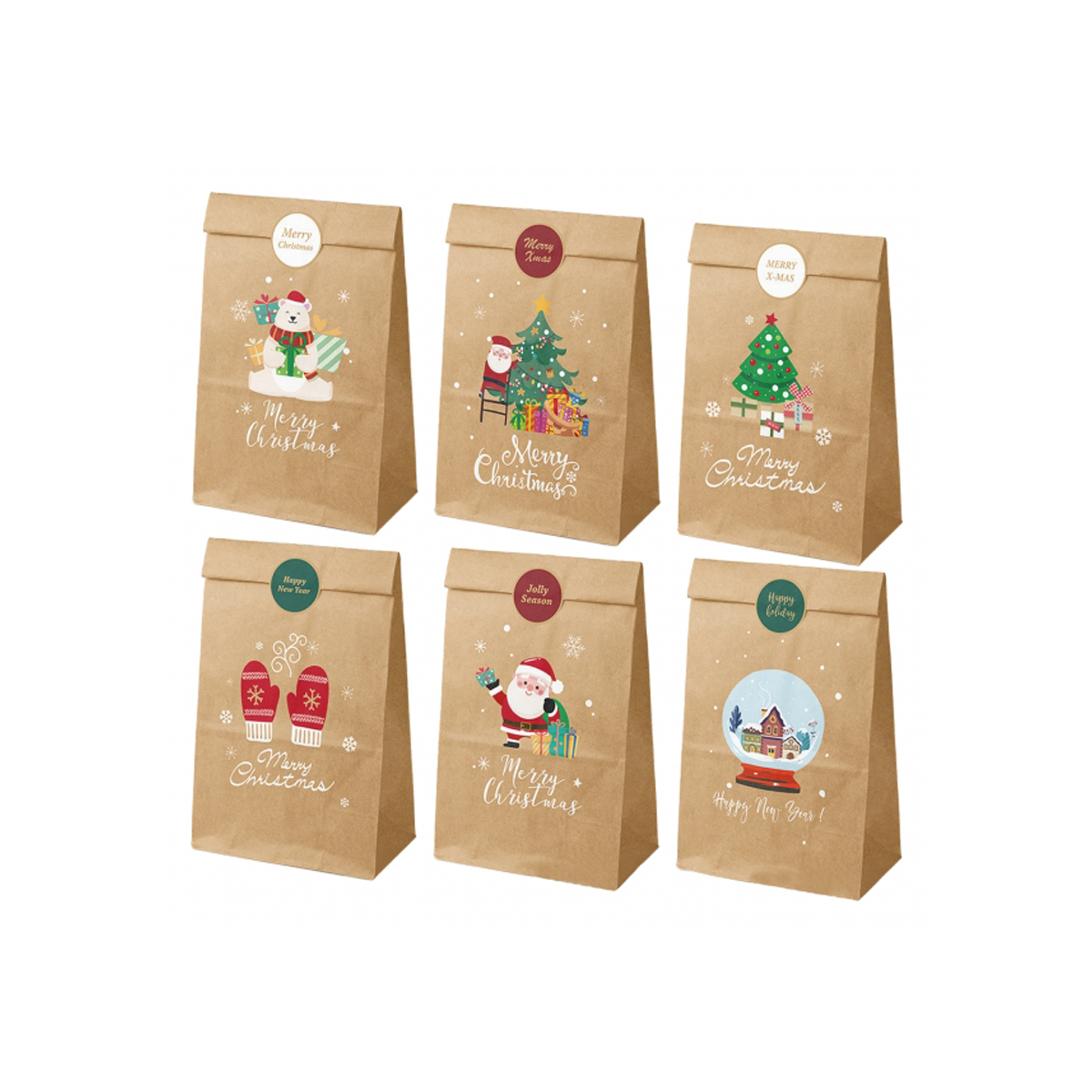 DOHE BOLSA KRAFT NAVIDAD 12U