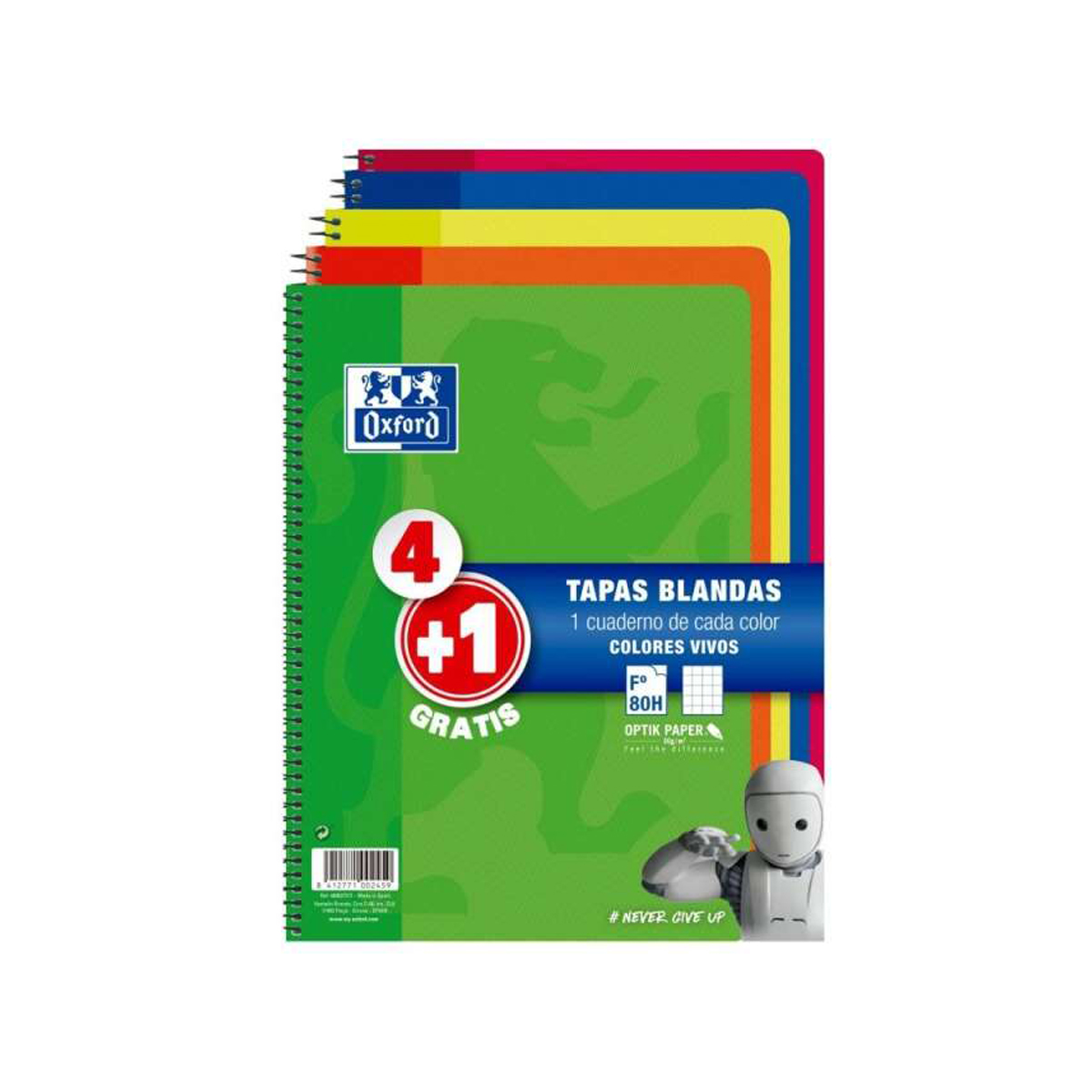 OXFORD CUADERNO FOLIO 4X4 4+1U