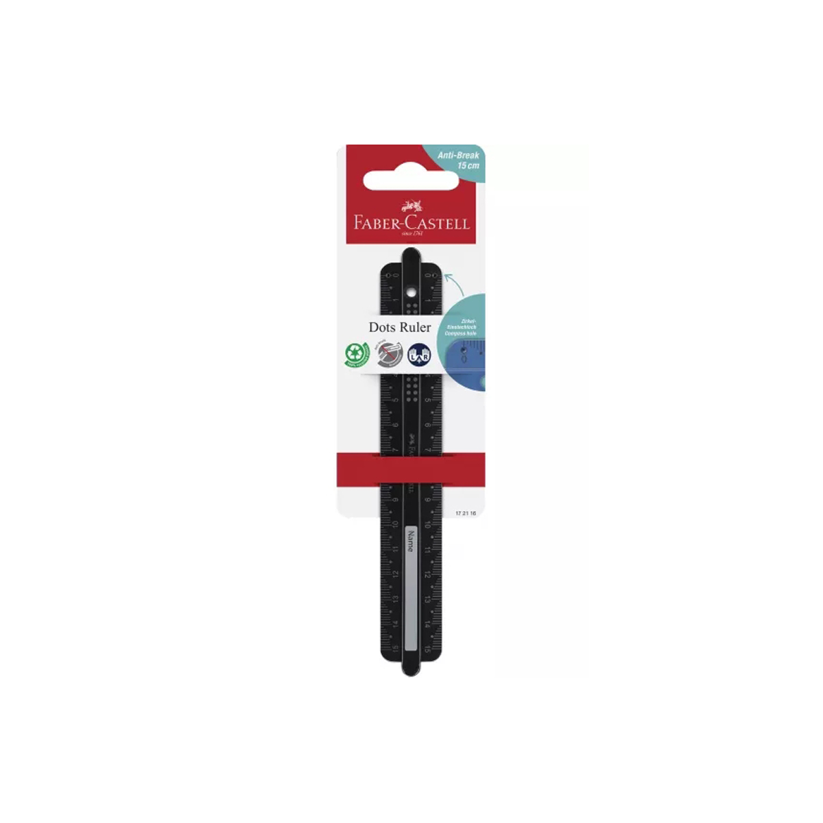 FABER REGLA 15CM NEGRO