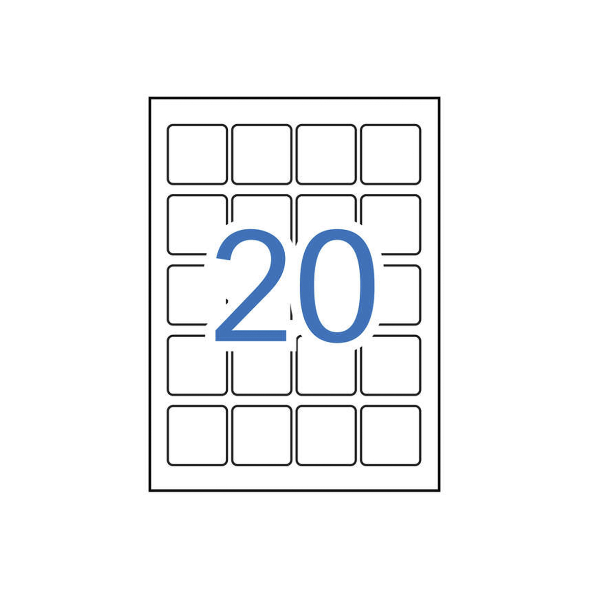APLI ETIQUETA 45X45 400U BLANC