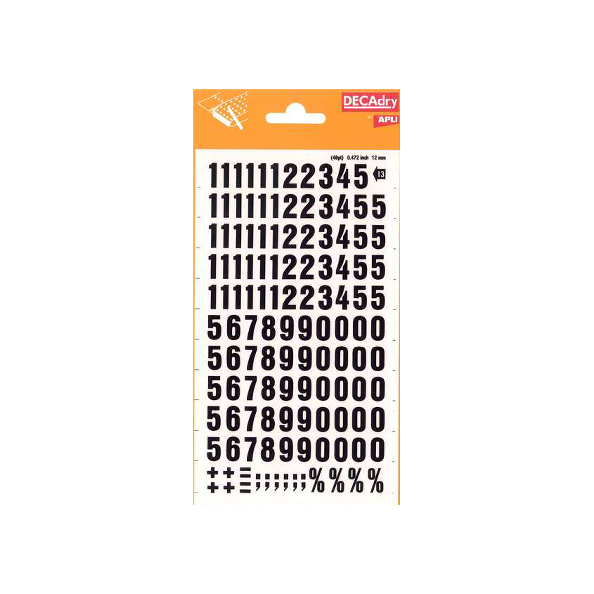 APLI NUMEROS TRANSFERIBLE 12MM