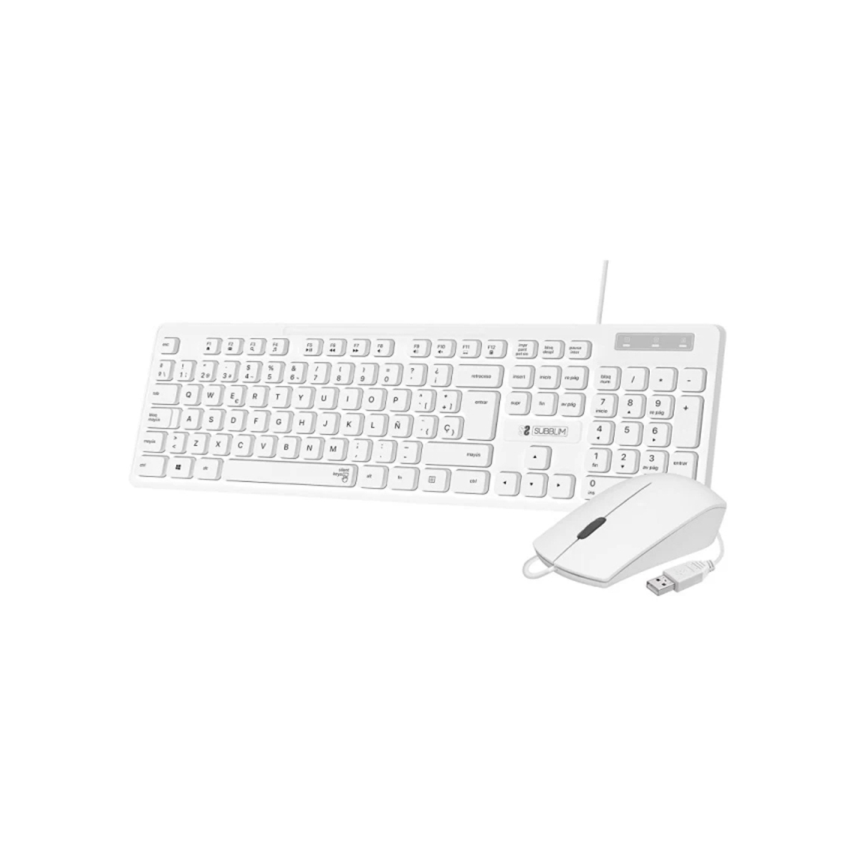 SUBBLIM TECLADO RATON CABLE BL