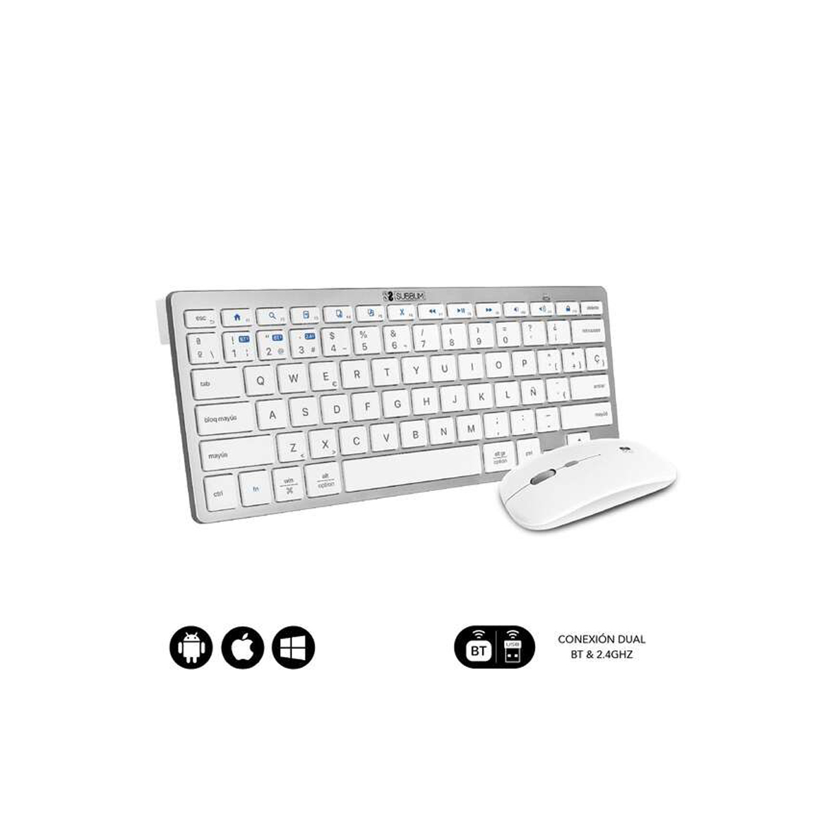 SUBBLIM TECLADO RATON INAL BLA