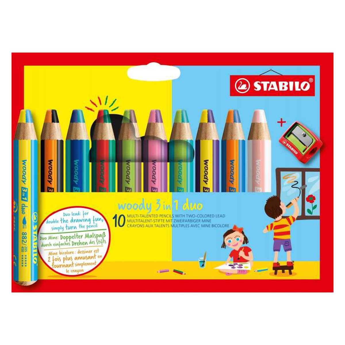 STABILO WOODY 3EN1 DUO 10U