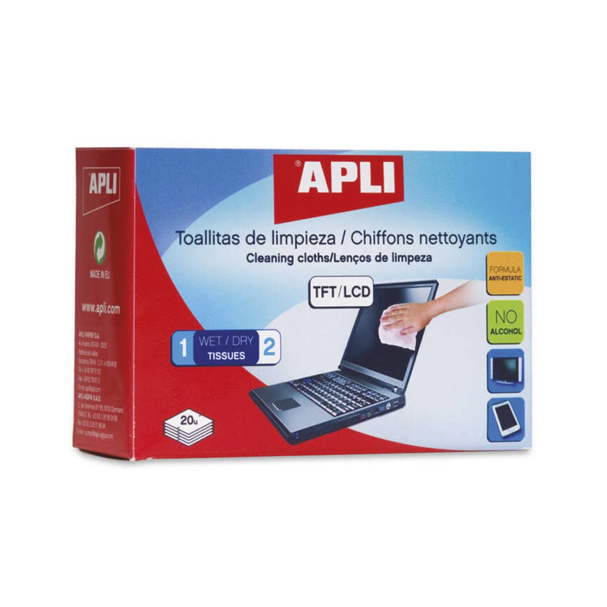 APLI TOALLITAS LIMPIEZA 20U