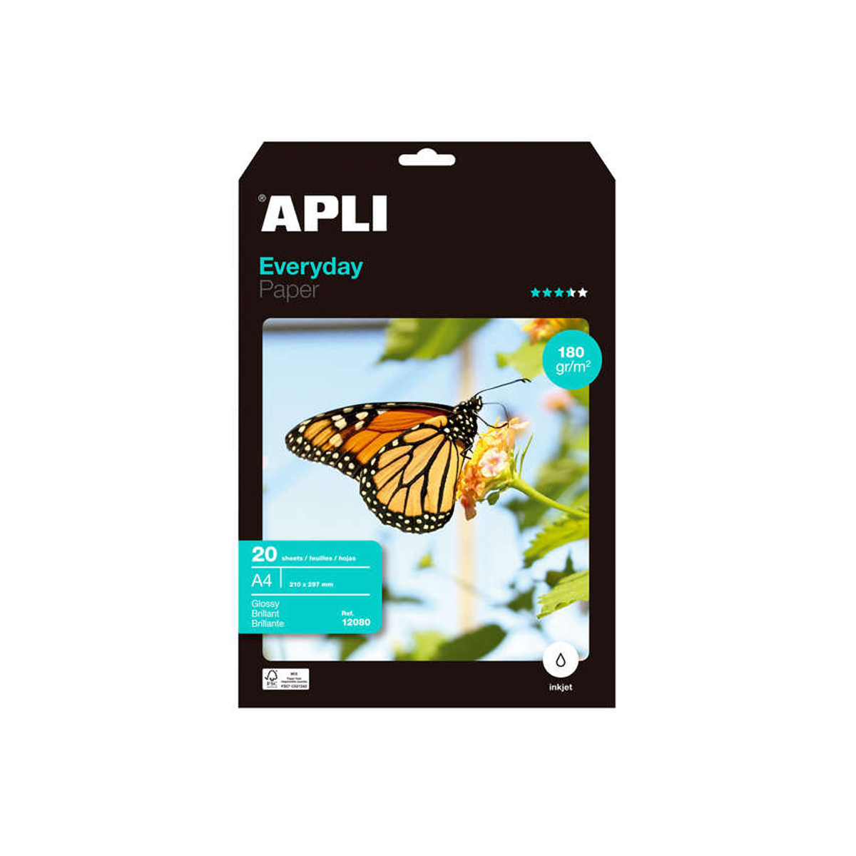 APLI PAPEL FOTO A4 180GR 20U