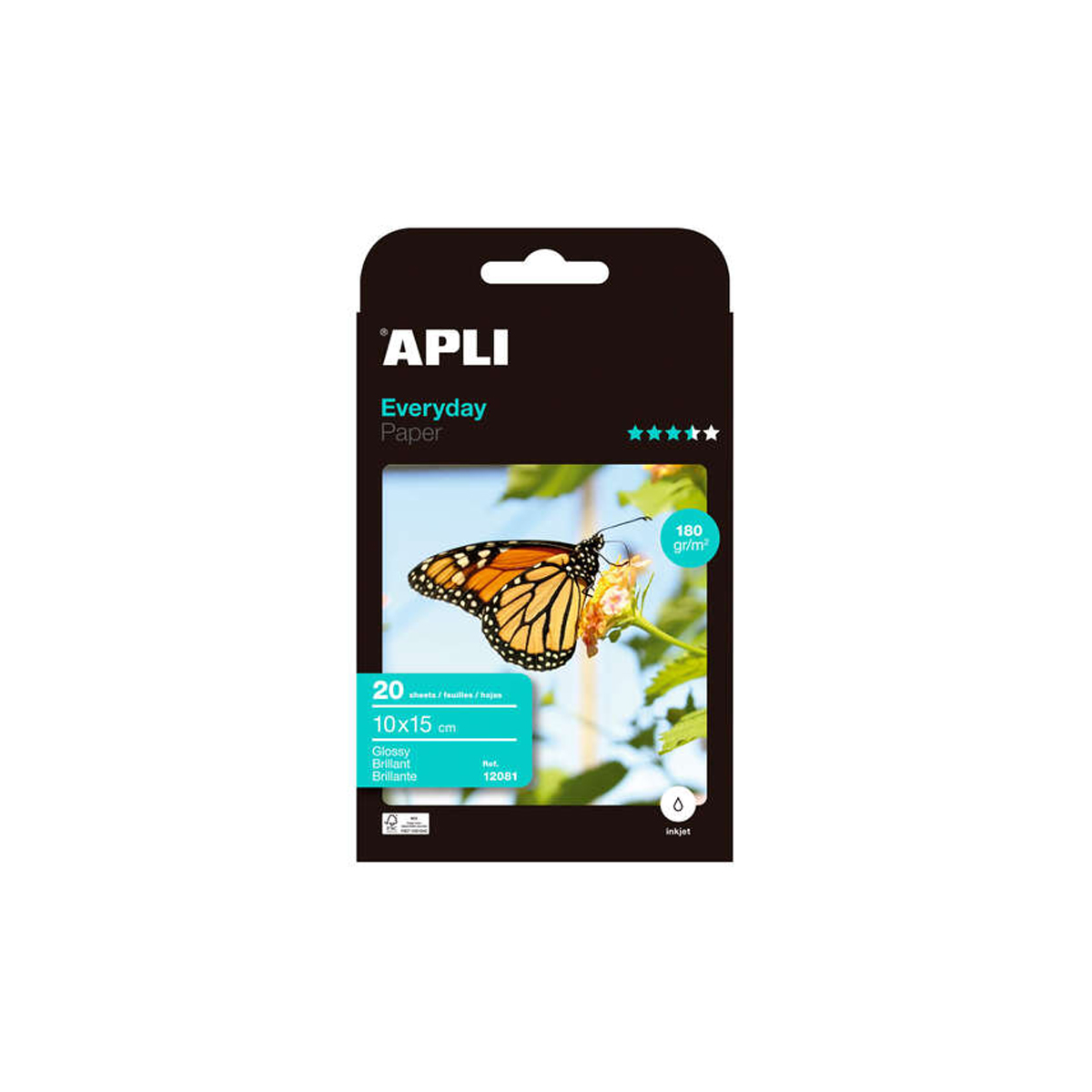 APLI PAPEL FOTO 10X15 180GR 20