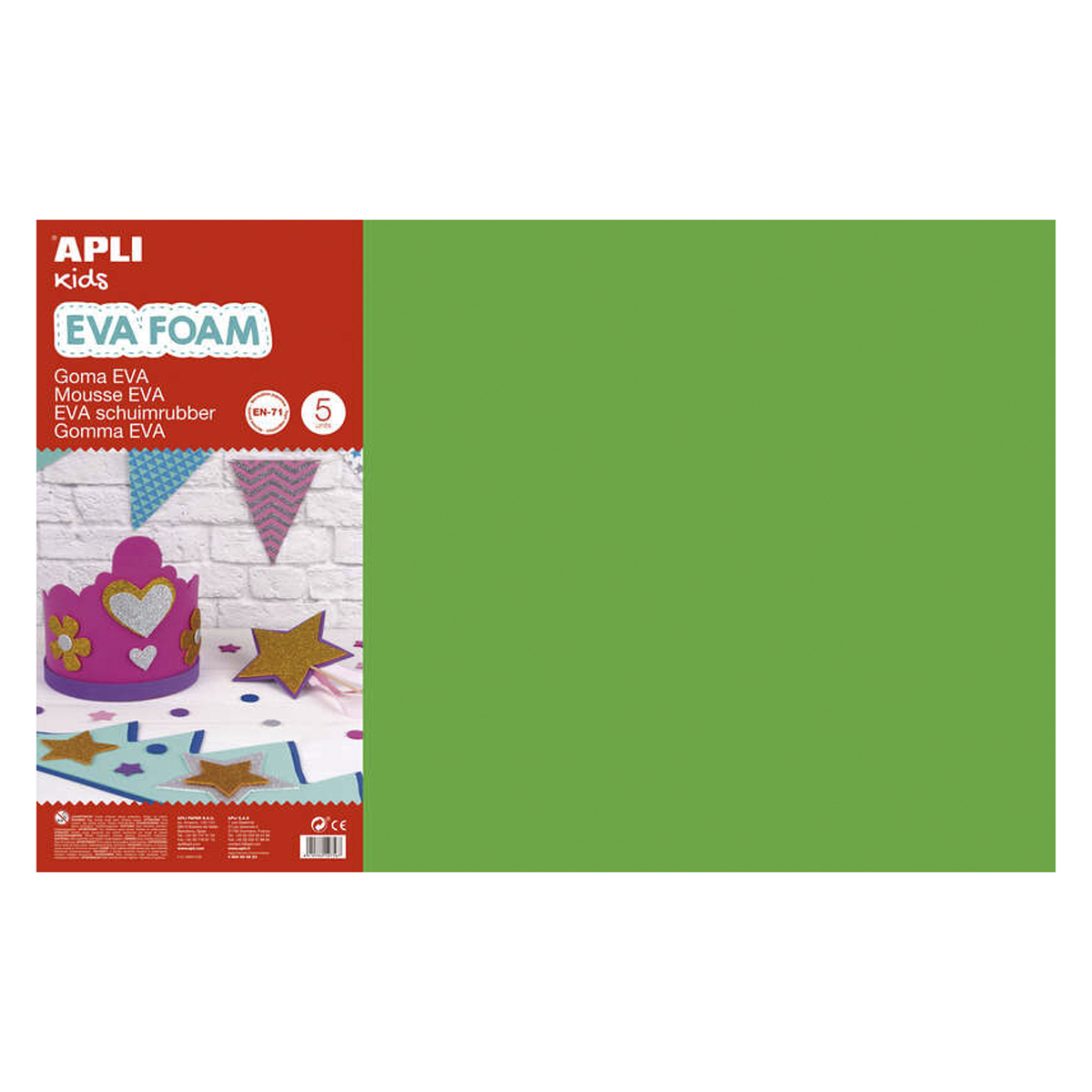 APLI GOMA EVA 600X400 VERDE 5H