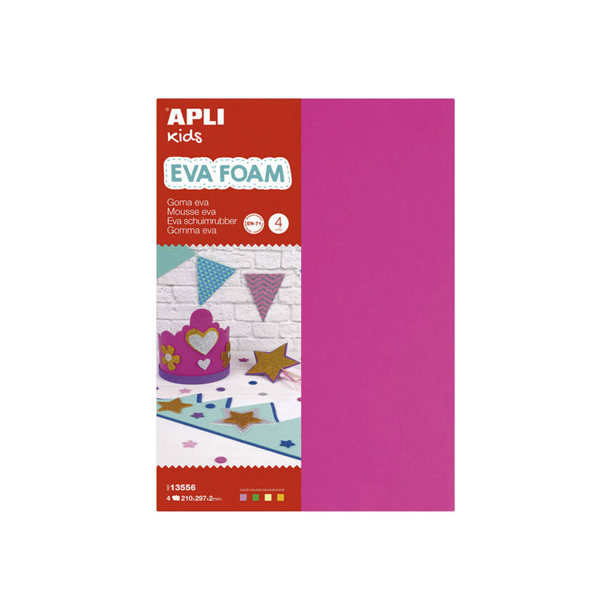 APLI GOMA EVA A4 FLUORESCEN 4H