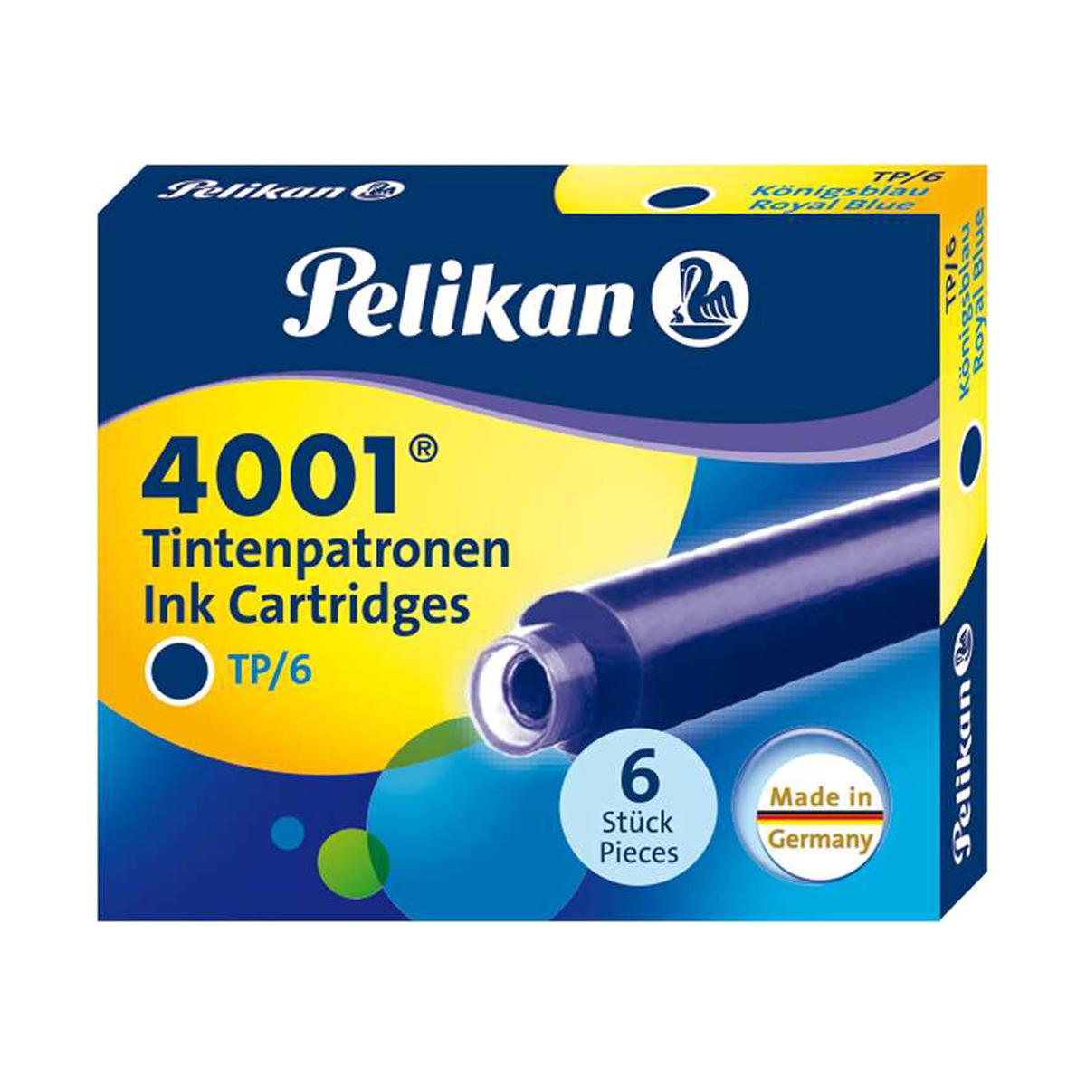 PELIKAN RECAMBIO PLUMA AZUL 6U