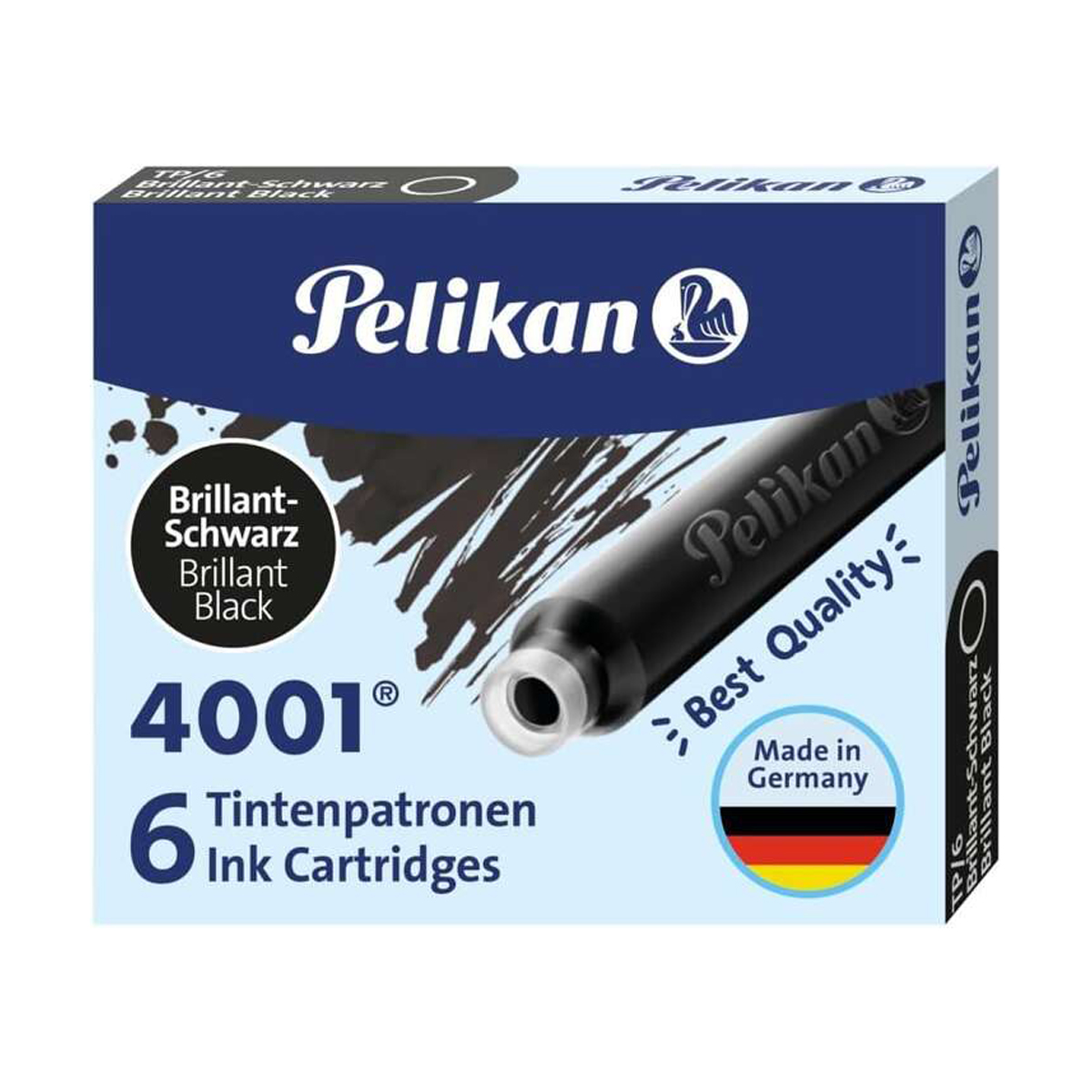 PELIKAN RECAMBIO PLUMA NEGR 6U