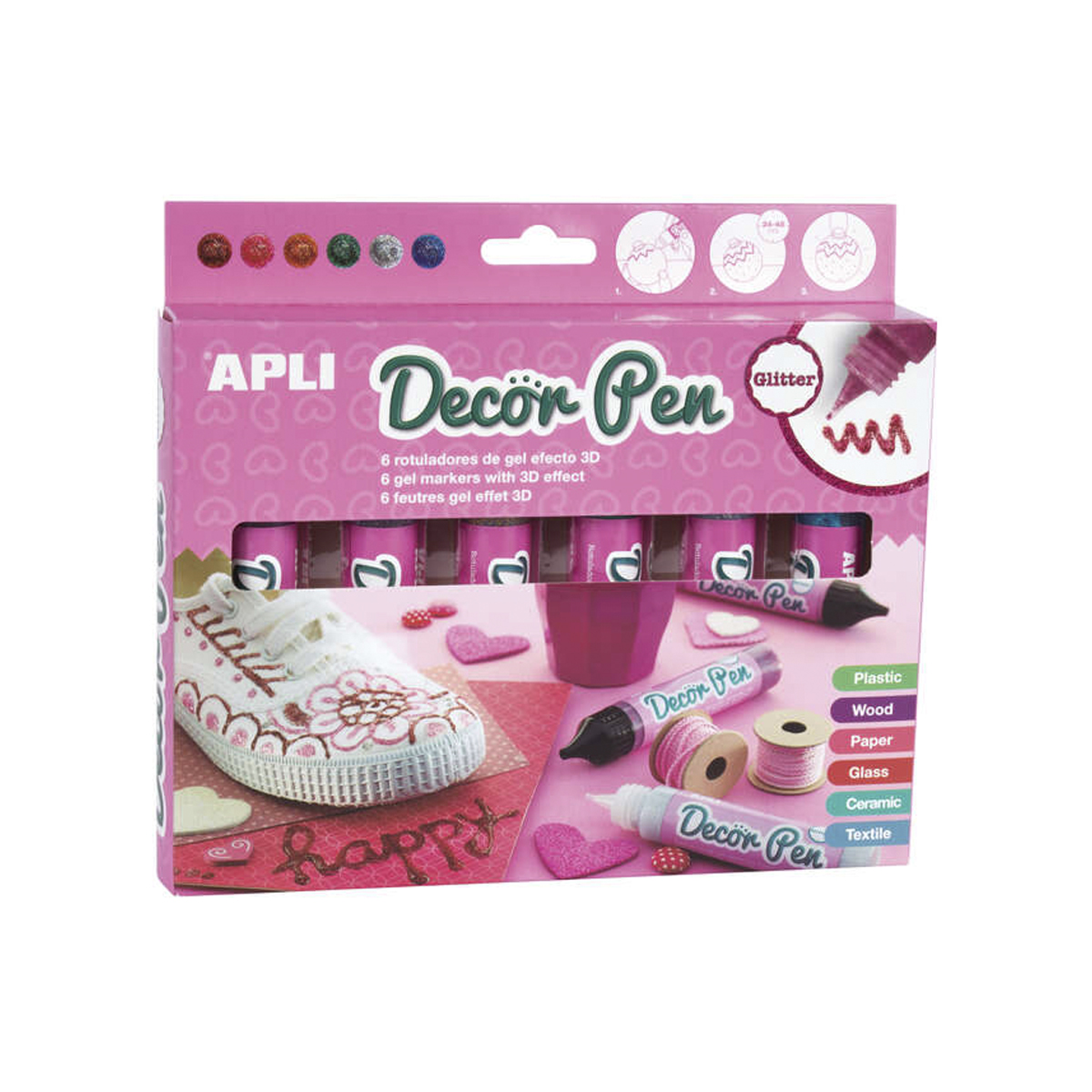 APLI GEL 3D PURPURINA 25ML 6U