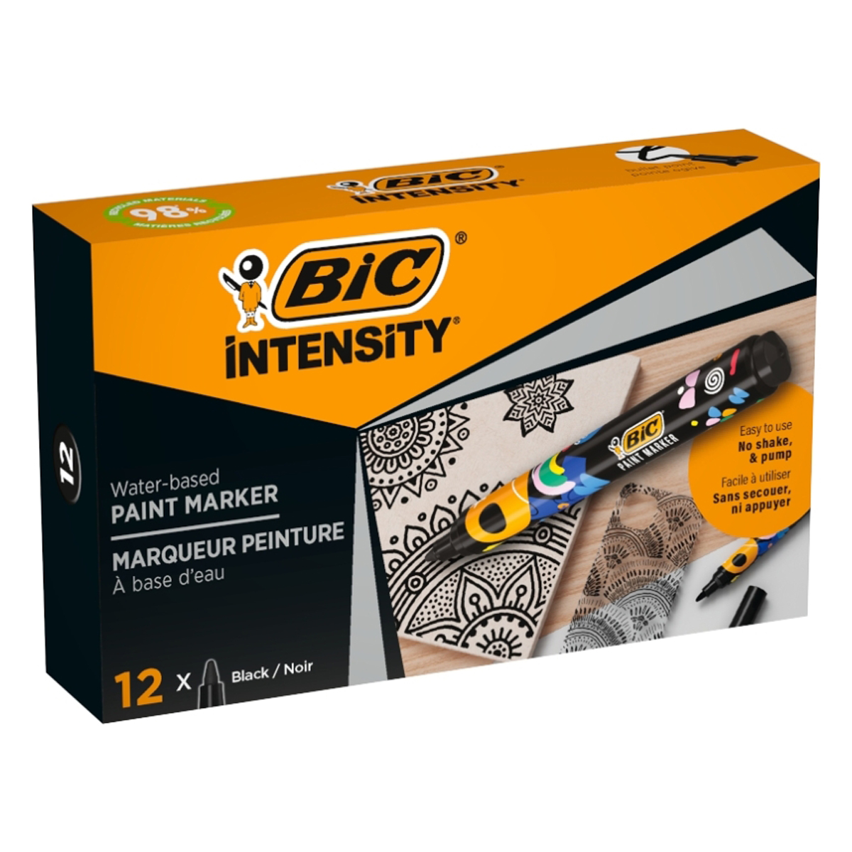 BIC MARCADOR PINTURA NEGRO 12U