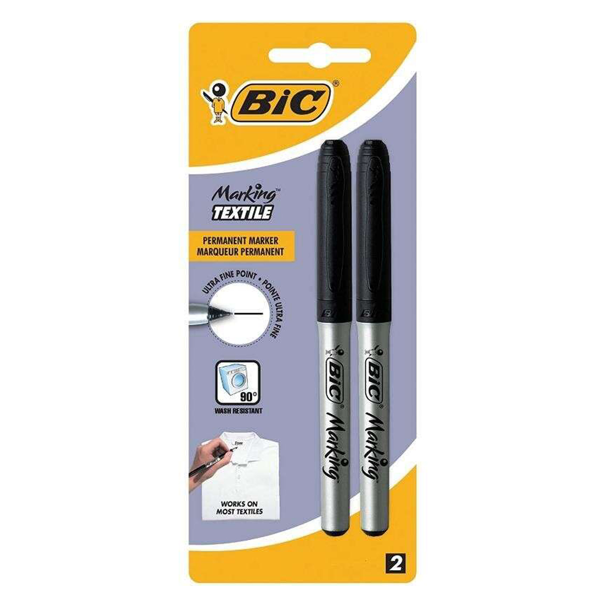 BIC MARKING ROTU TEXTIL 0.9 2U
