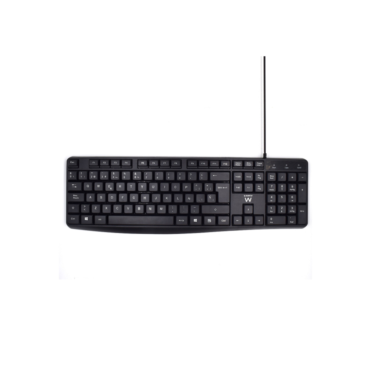 EWENT TECLADO CABLE NEGRO